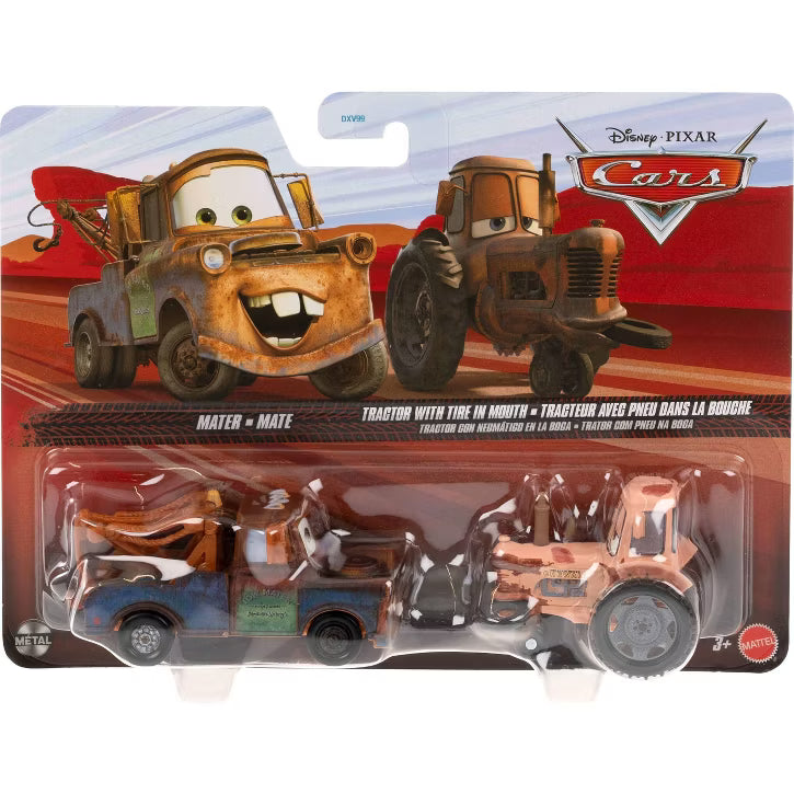 Mattel Disney / Pixar Cars Metal Mater & Tractor with Tire in Mouth Diecast Car 2-Pack