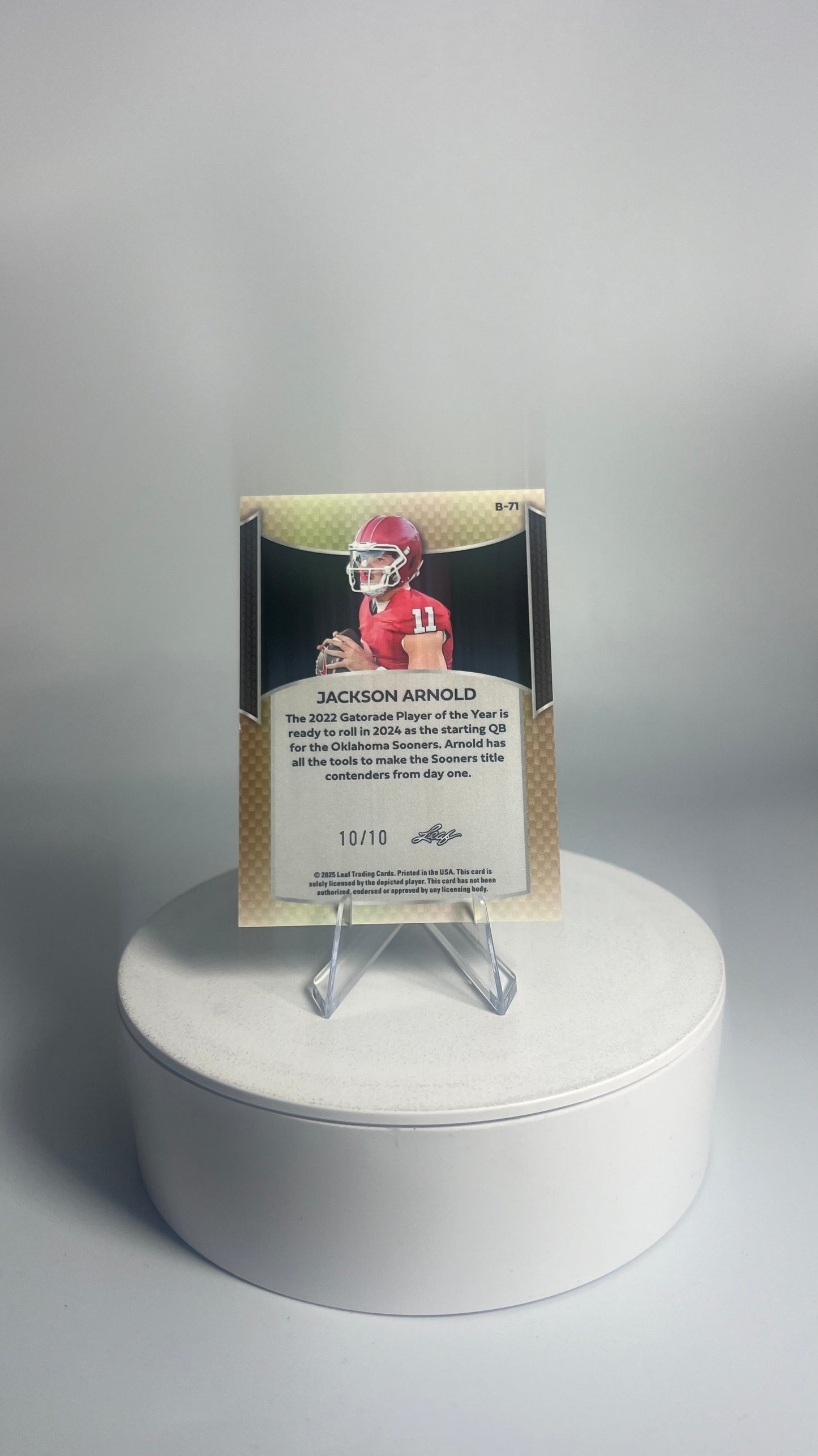 2025 Leaf Metal Football - Jackson Arnold #/10 Green B-71