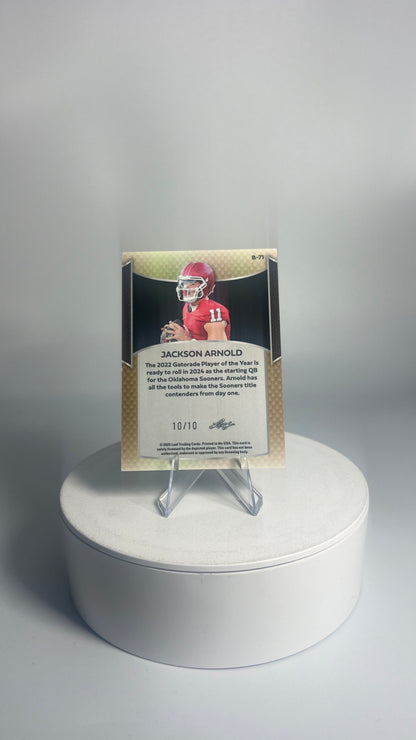 2025 Leaf Metal Football - Jackson Arnold #/10 Green B-71