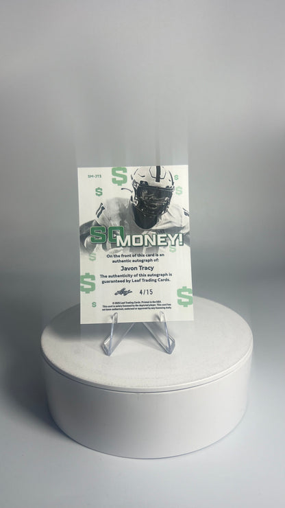 2025 Leaf Metal So Money! - Javon Tracy AUTO #/15 Lava Silver SM-JT3