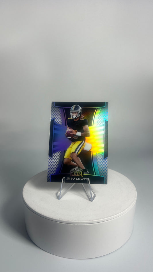 2025 Leaf Metal Football - Ju Ju Lewis #/149 Prismatic Silver #95