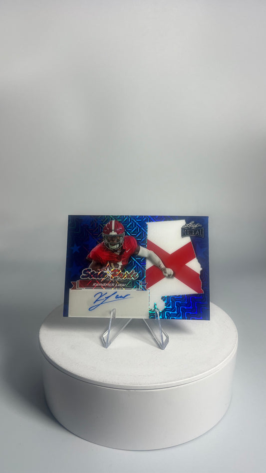 2025 Leaf Metal State Pride - Kendrick Law AUTO #/4 Mojo Blue SP-KL1