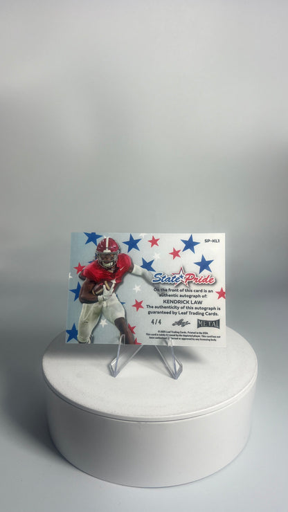 2025 Leaf Metal State Pride - Kendrick Law AUTO #/4 Mojo Blue SP-KL1