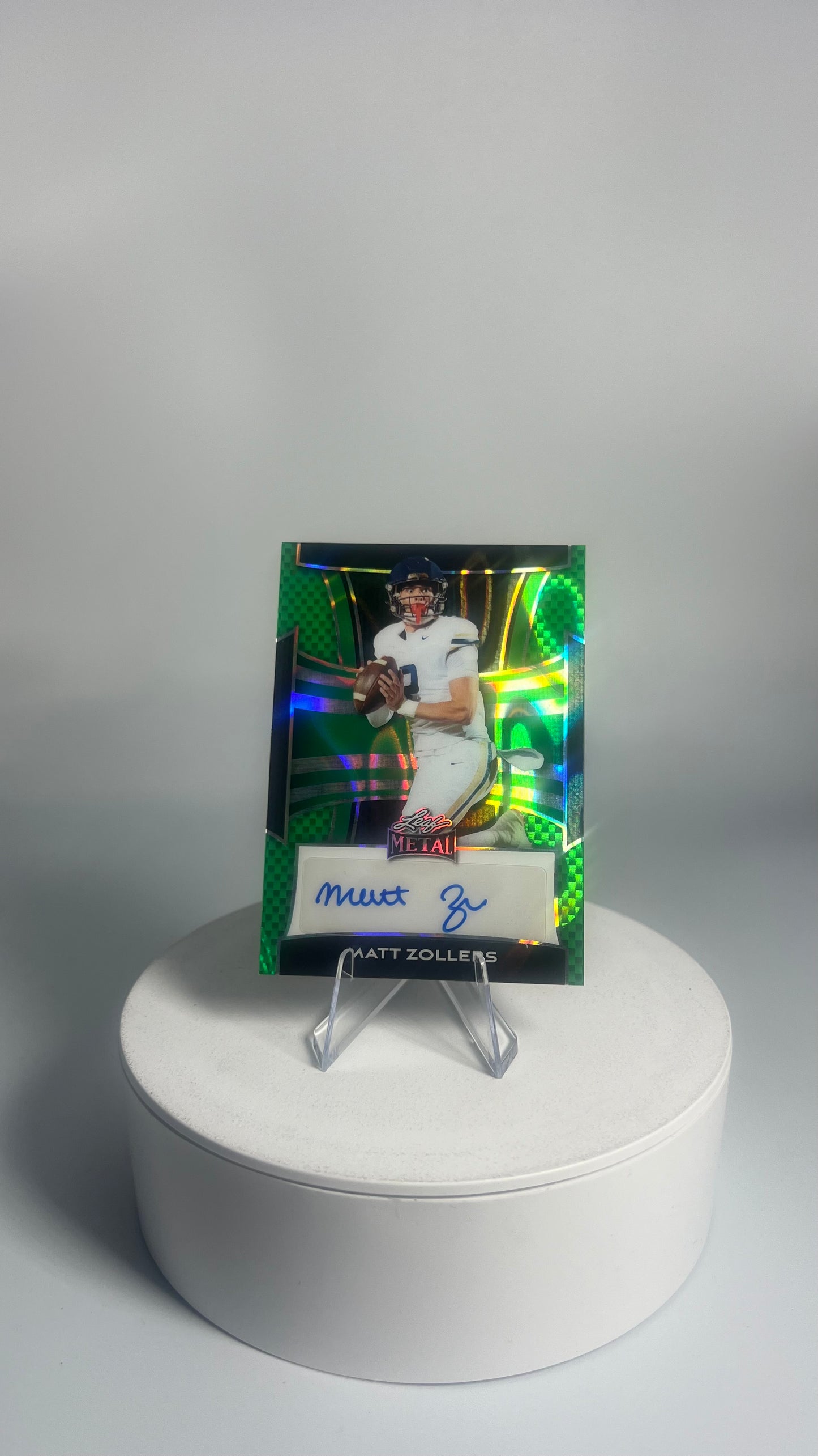 2025 Leaf Metal Football - Matt Zollers AUTO #/5 Lava Green BA_MZ2