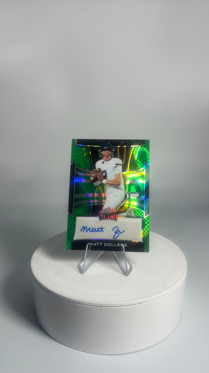 2025 Leaf Metal Football - Matt Zollers AUTO #/5 Lava Green BA_MZ2
