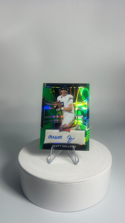 2025 Leaf Metal Football - Matt Zollers AUTO #/5 Lava Green BA_MZ2