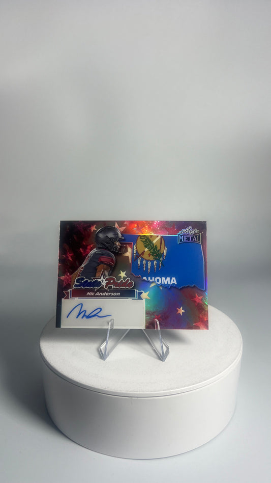 2025 Leaf Metal State Pride - Nic Anderson AUTO 1/1 Prismatic Galaxy SP-NA1