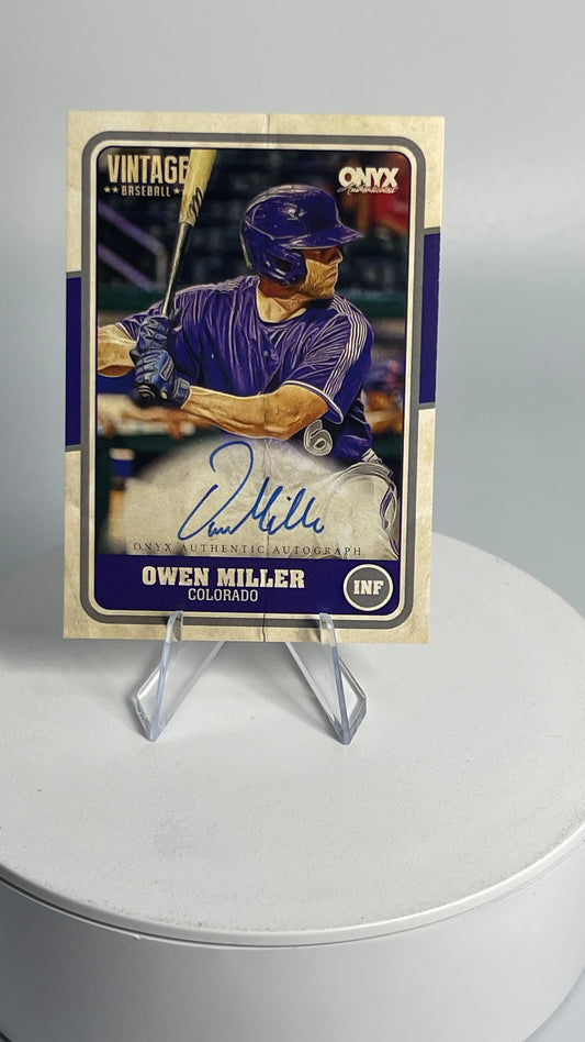 2025 Onyx Vintage Owen Miller #VAOWMI RC Auto Colorado Rockies