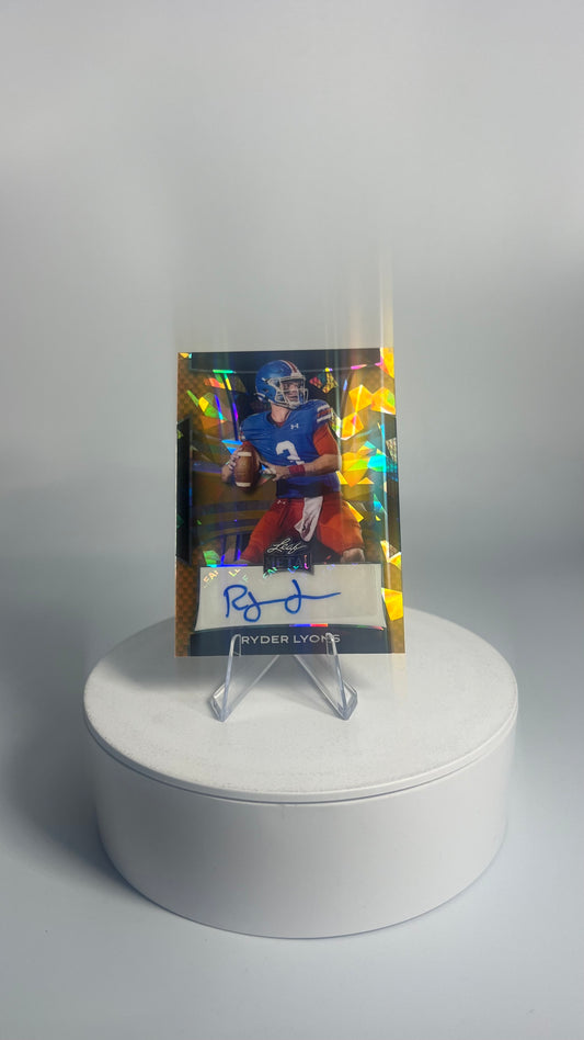 2025 Leaf Metal Football - Ryder Lyons AUTO 1/1 Crystal Gold BA-RL2