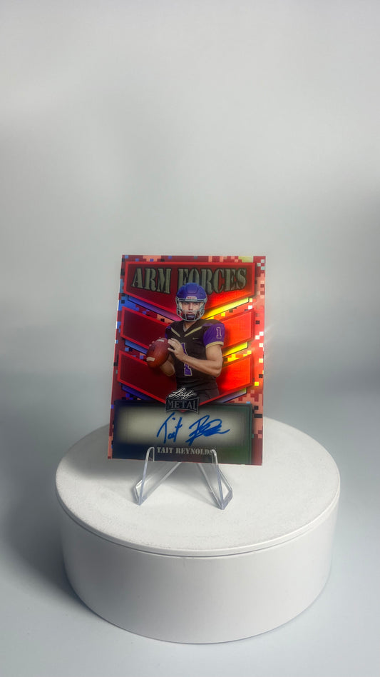 2025 Leaf Metal Armed Forces - Tait Reynolds AUTO #/15 Prismatic Red AF-TR1